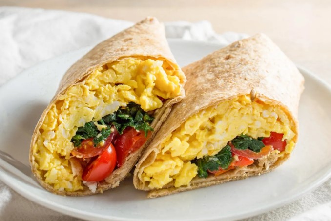 Spinach and Feta Breakfast Wraps